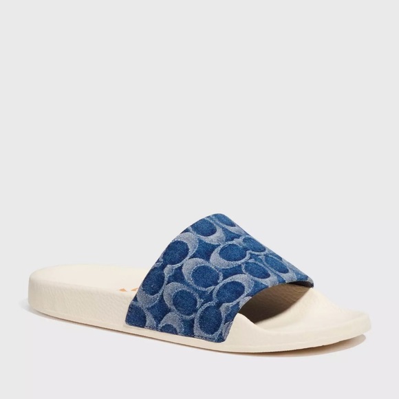 NEW Coach Udele Sport Slide In Signature Denim - Picture 1 of 8